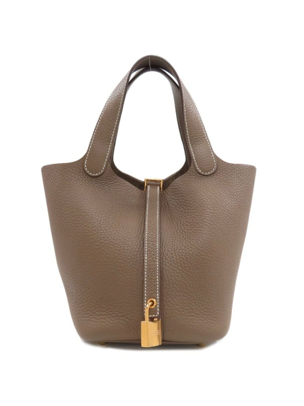 Hermes Picotin Lock PM Etaupe Gold Handbag Taurillon